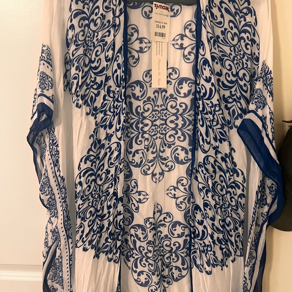 T.J.Maxx Blue and White Cardigan